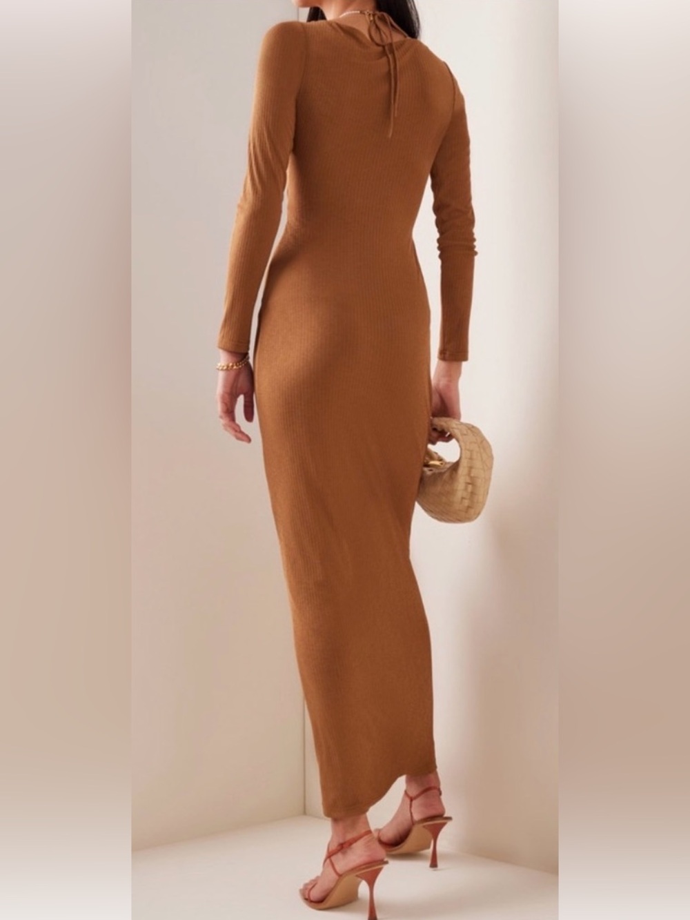 Significant Other Brown Ribbed Marie Dress Size 2 NWOT-minimalist,y2k,longsleeve - Picture 3 of 11